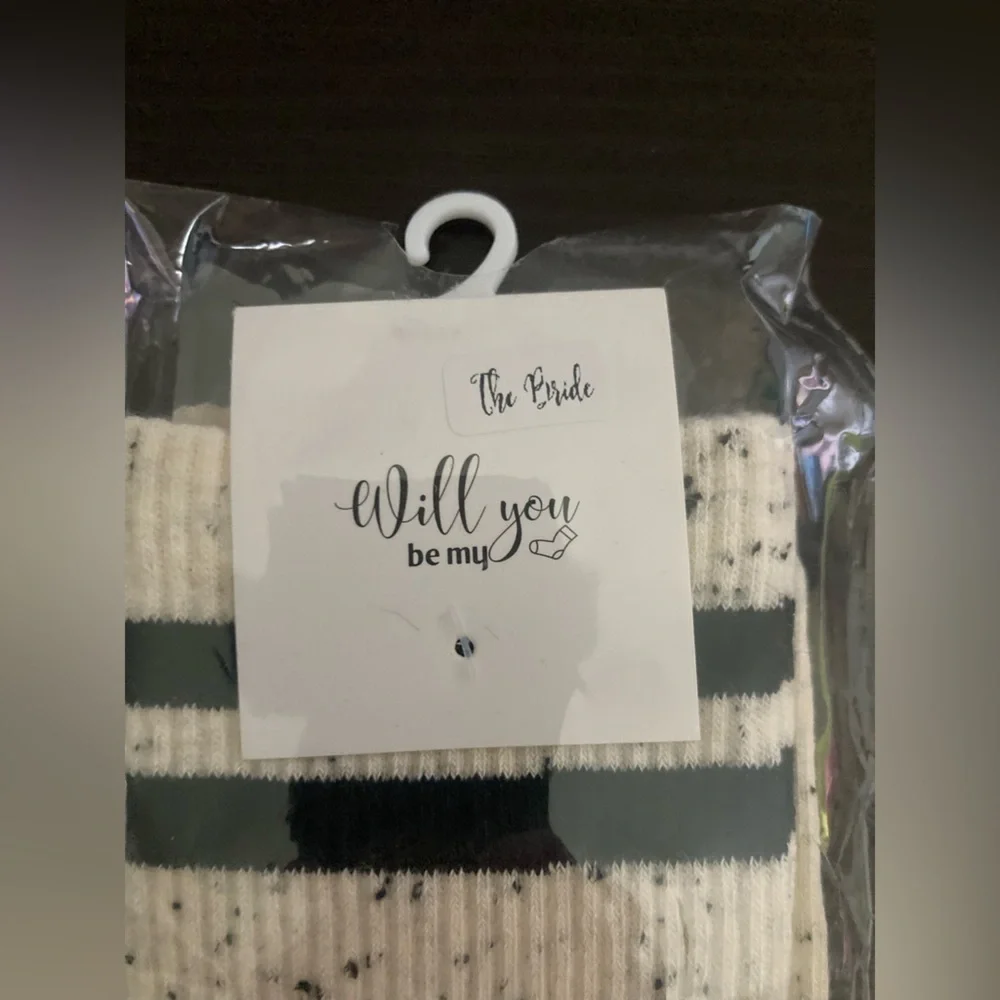 4/$25 Will you be my bride socks. Brand new in package. Add on item.